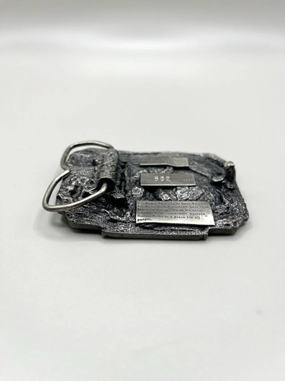 Vintage Limited Edition Reno Nevada Casino Belt Buckle Pewter Western Cowboy